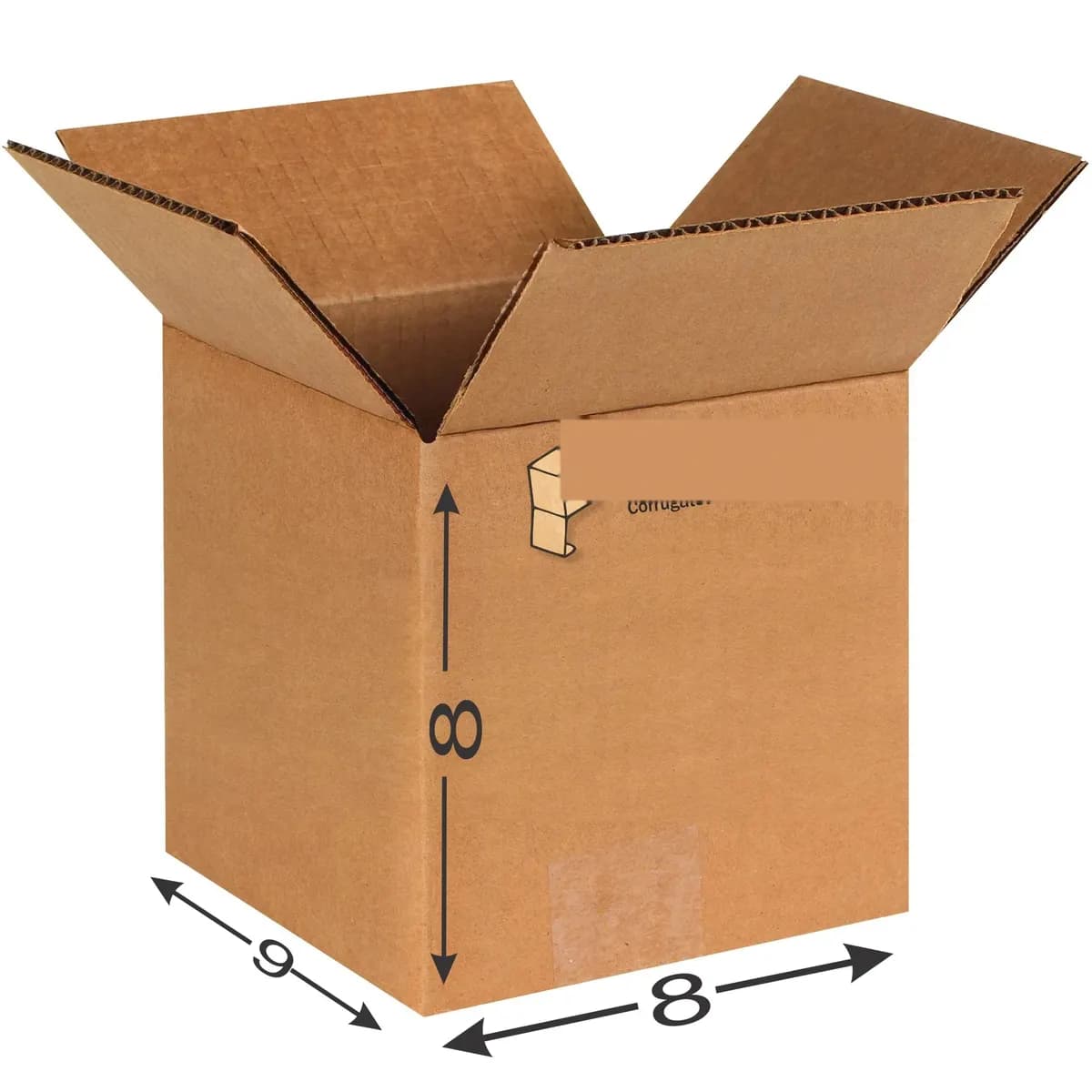 9 × 8 × 8 in 3-Ply Corrugated Shipping Box — PackWorks