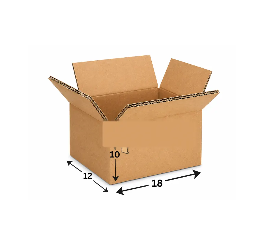18 × 12 × 10 in 5-Ply Corrugated Shipping Box — PackWorks