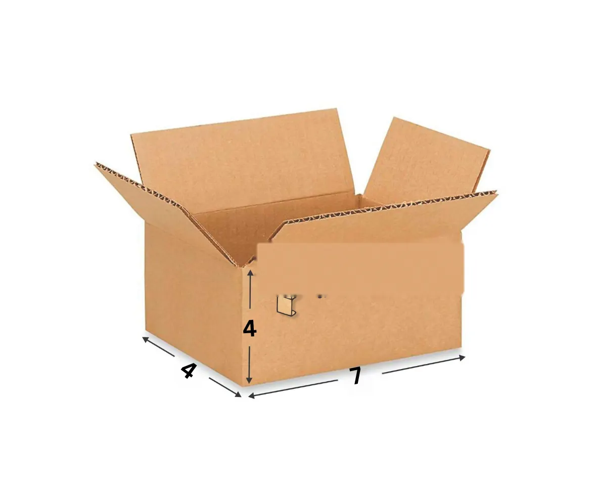 7 × 4 × 4 in 3-Ply Corrugated Shipping Box — PackWorks