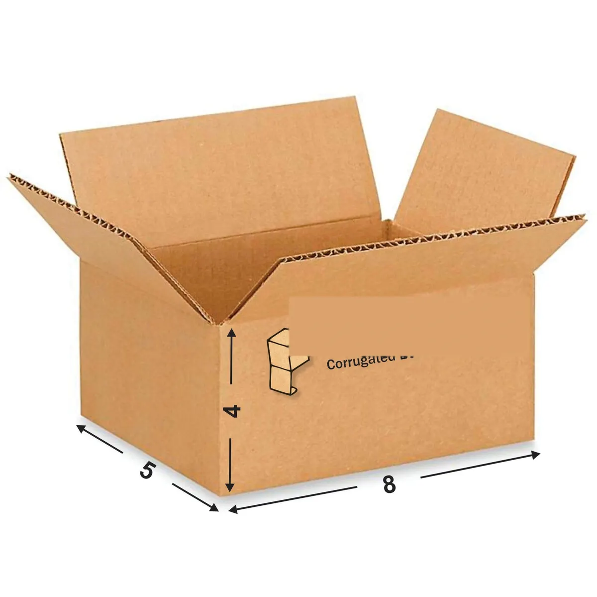 8 × 5 × 4 in 3-Ply Corrugated Shipping Box — PackWorks