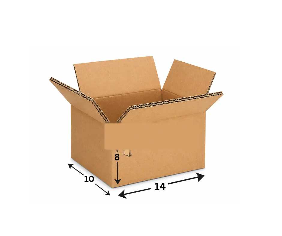 14 × 10 × 8 in 5-Ply Corrugated Shipping Box — PackWorks