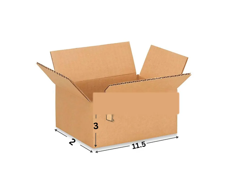 11.5 × 2 × 3 in 3-Ply Corrugated Shipping Box — PackWorks