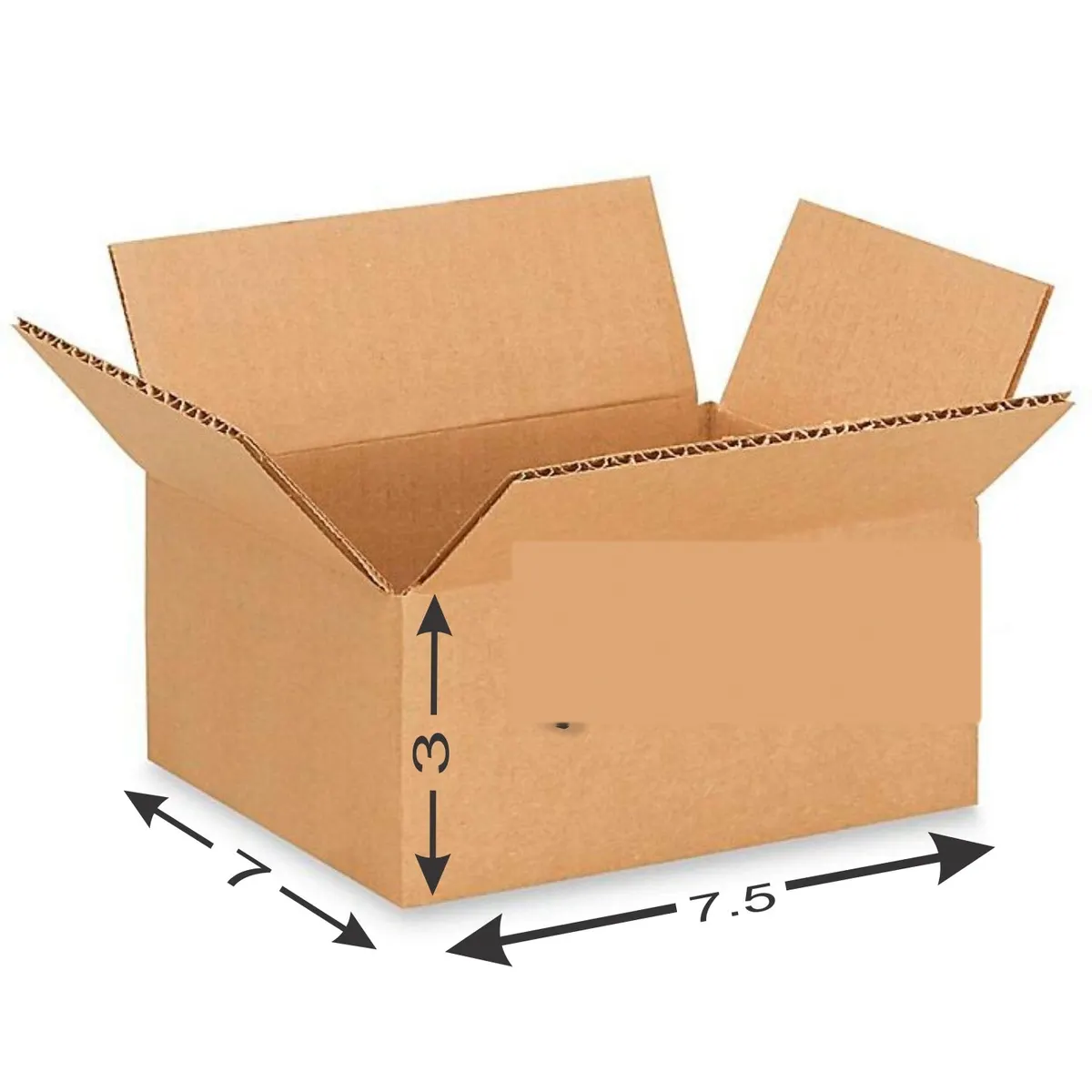 7.5 × 7 × 3 in 3-Ply Corrugated Shipping Box — PackWorks