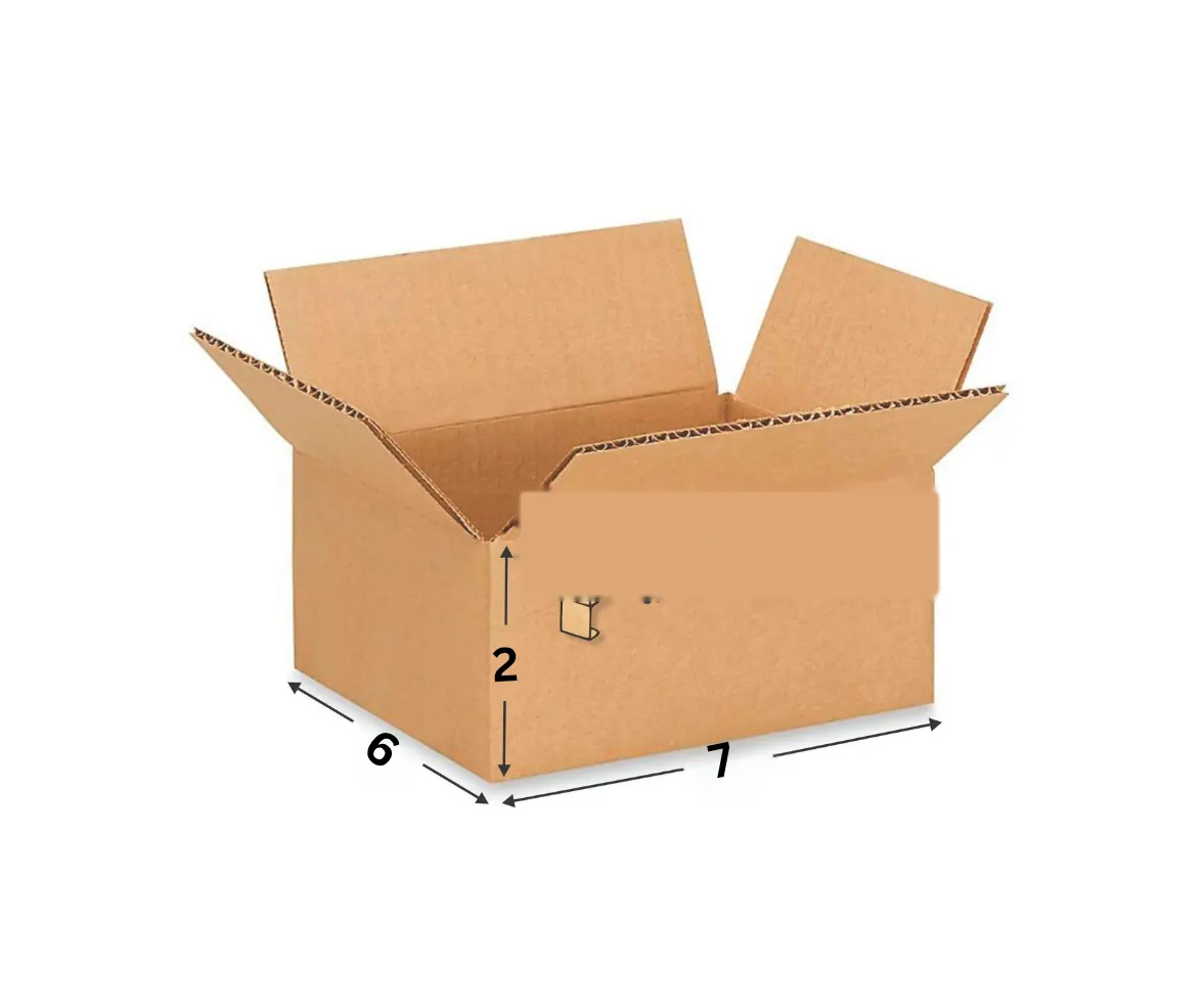 7 × 6 × 2 in 3-Ply Corrugated Shipping Box — PackWorks