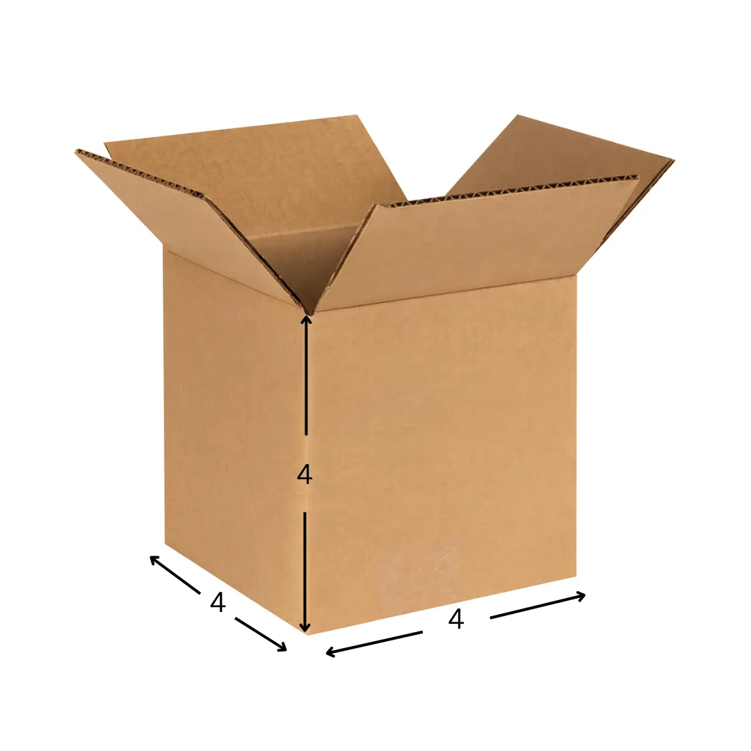 4 × 4 × 4 in 3-Ply Corrugated Shipping Box — PackWorks