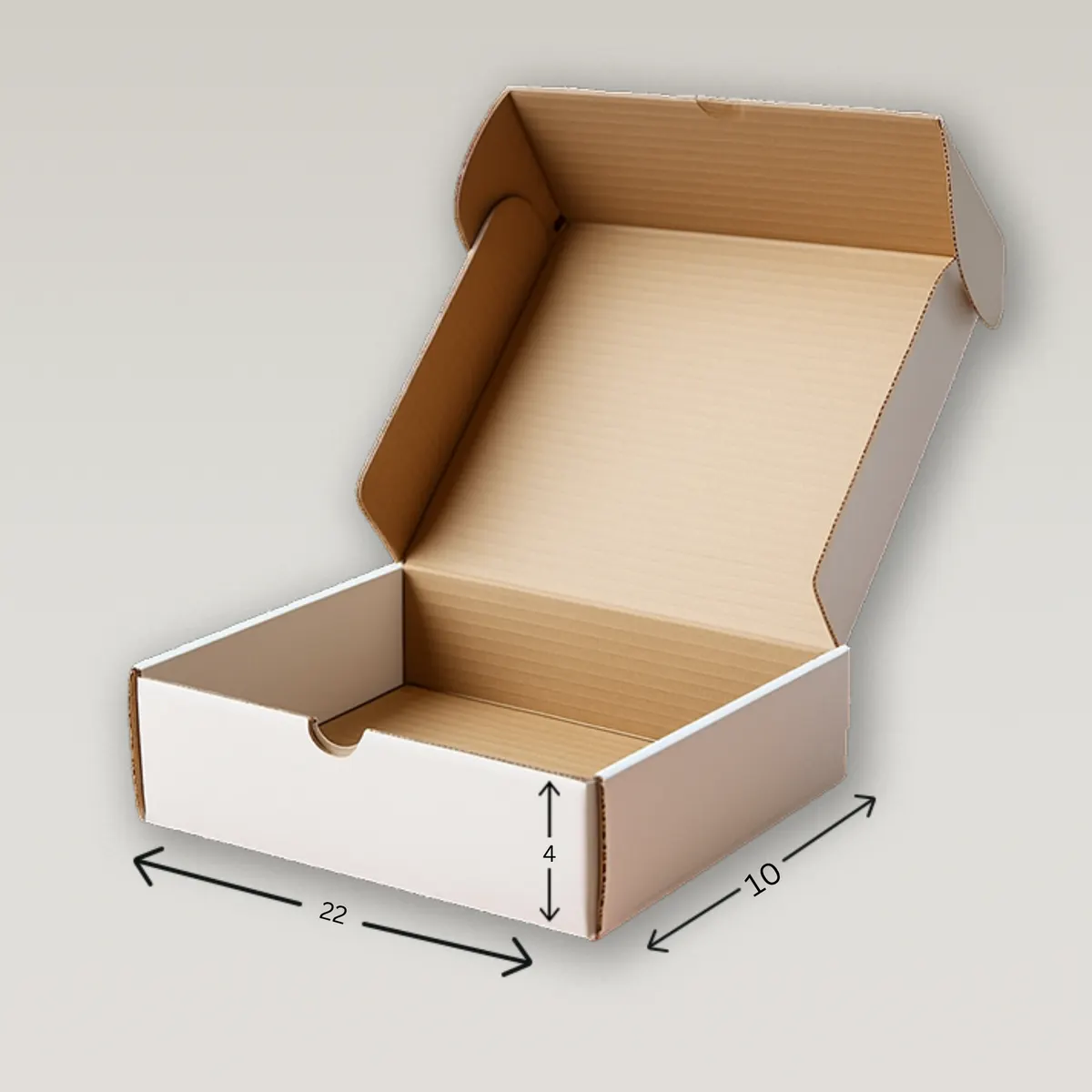 22 × 10 × 4 in Corrugated Mailer Box — PackWorks