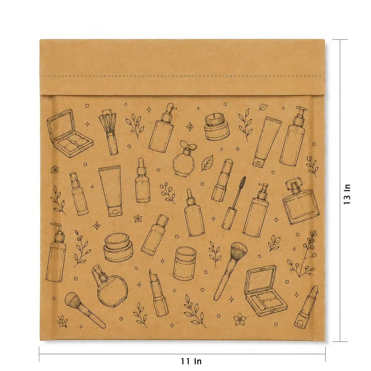 11 × 13 in Cosmetic Print Kraft Courier Bag — PackWorks