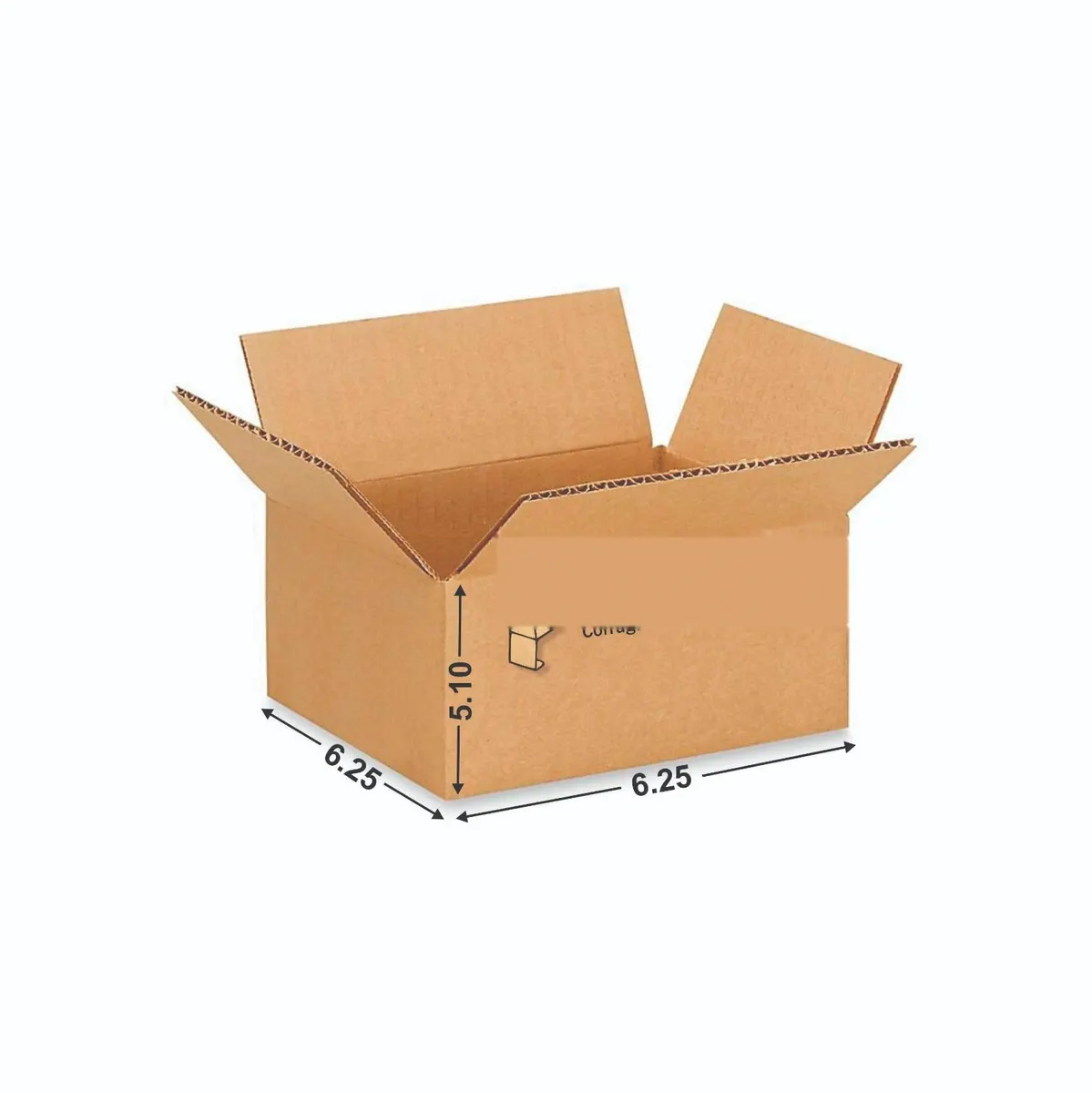 6.25 × 6.25 × 5.1 in 3-Ply Corrugated Shipping Box — PackWorks