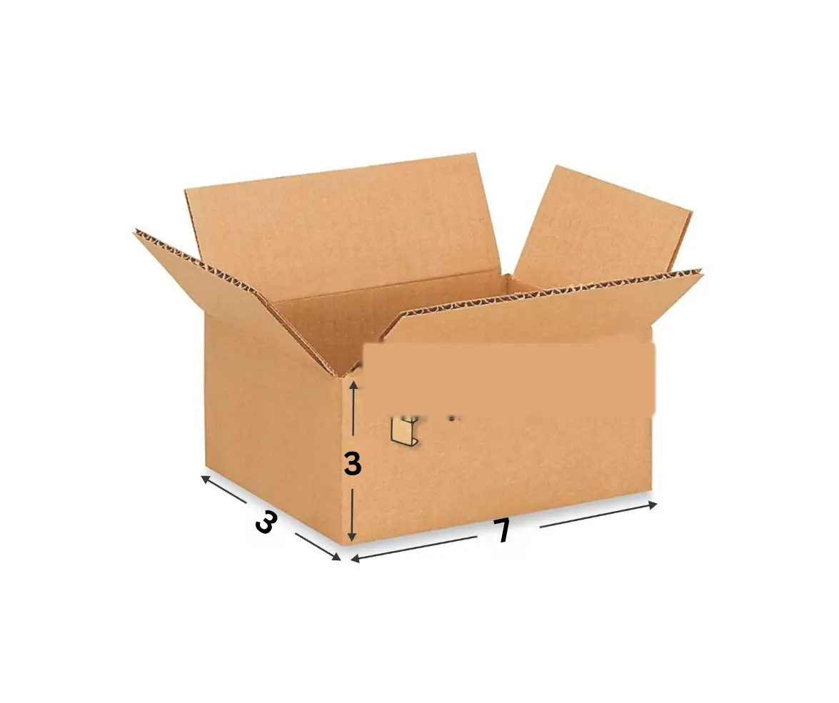 7 × 3 × 3 in 3-Ply Corrugated Shipping Box — PackWorks
