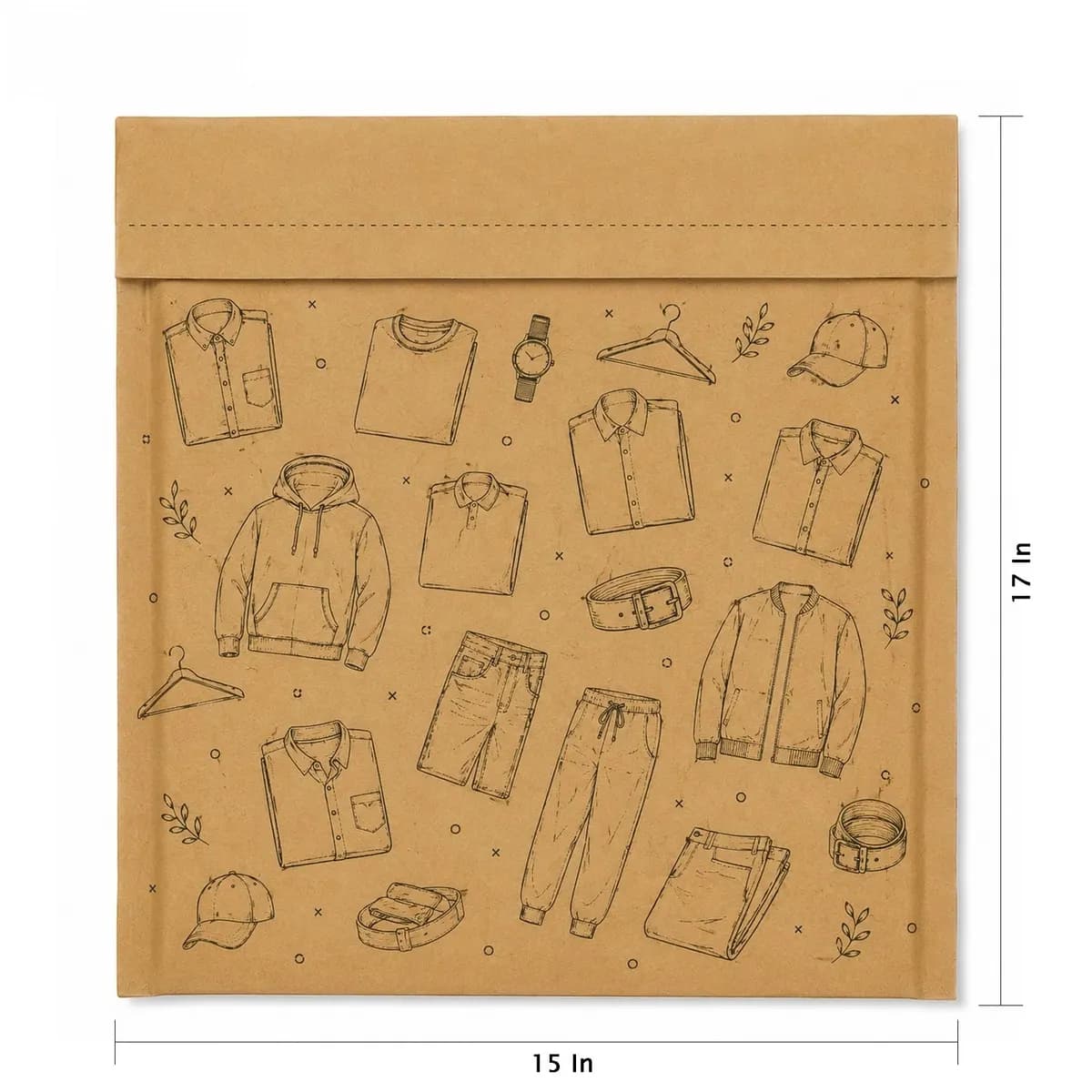 15 × 17 in Menswear Print Kraft Courier Bag — PackWorks