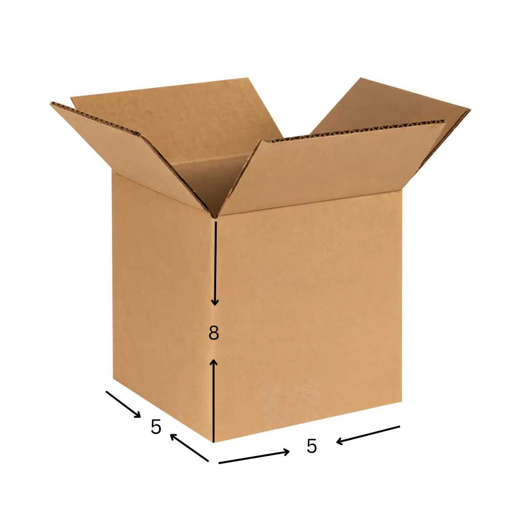 5 × 5 × 8 in Corrugated Shipping Box — PackWorks